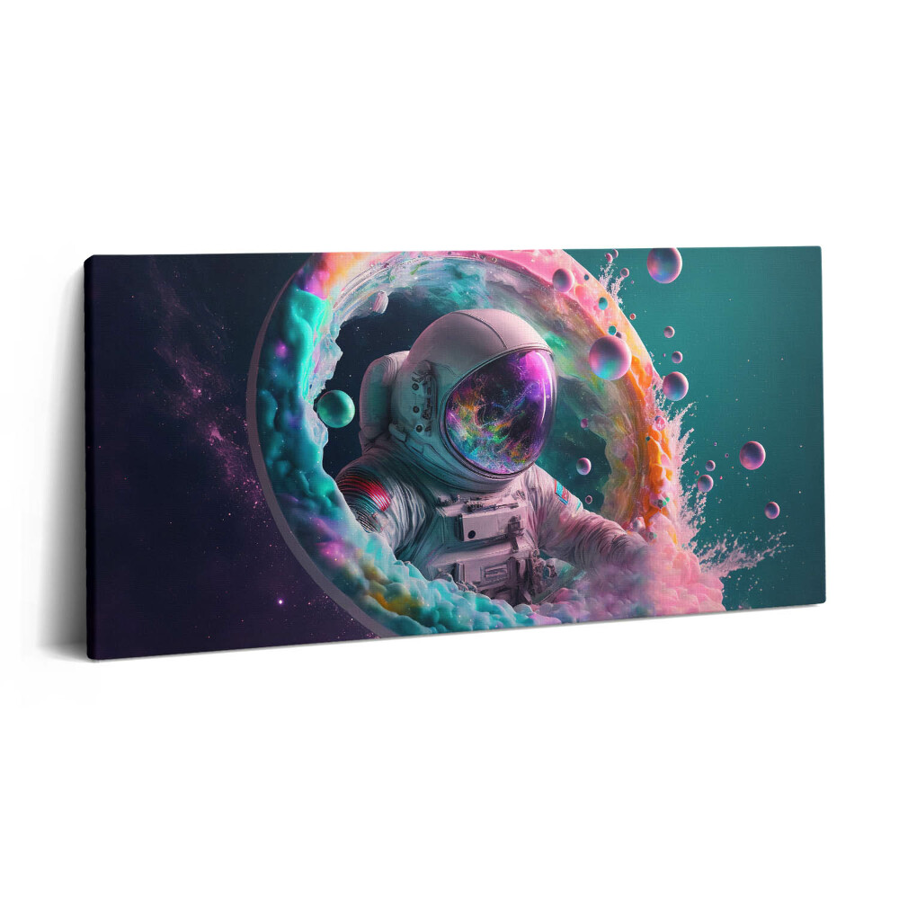 Vászonkép 140x70 Színes űrhajósok egy felhőben