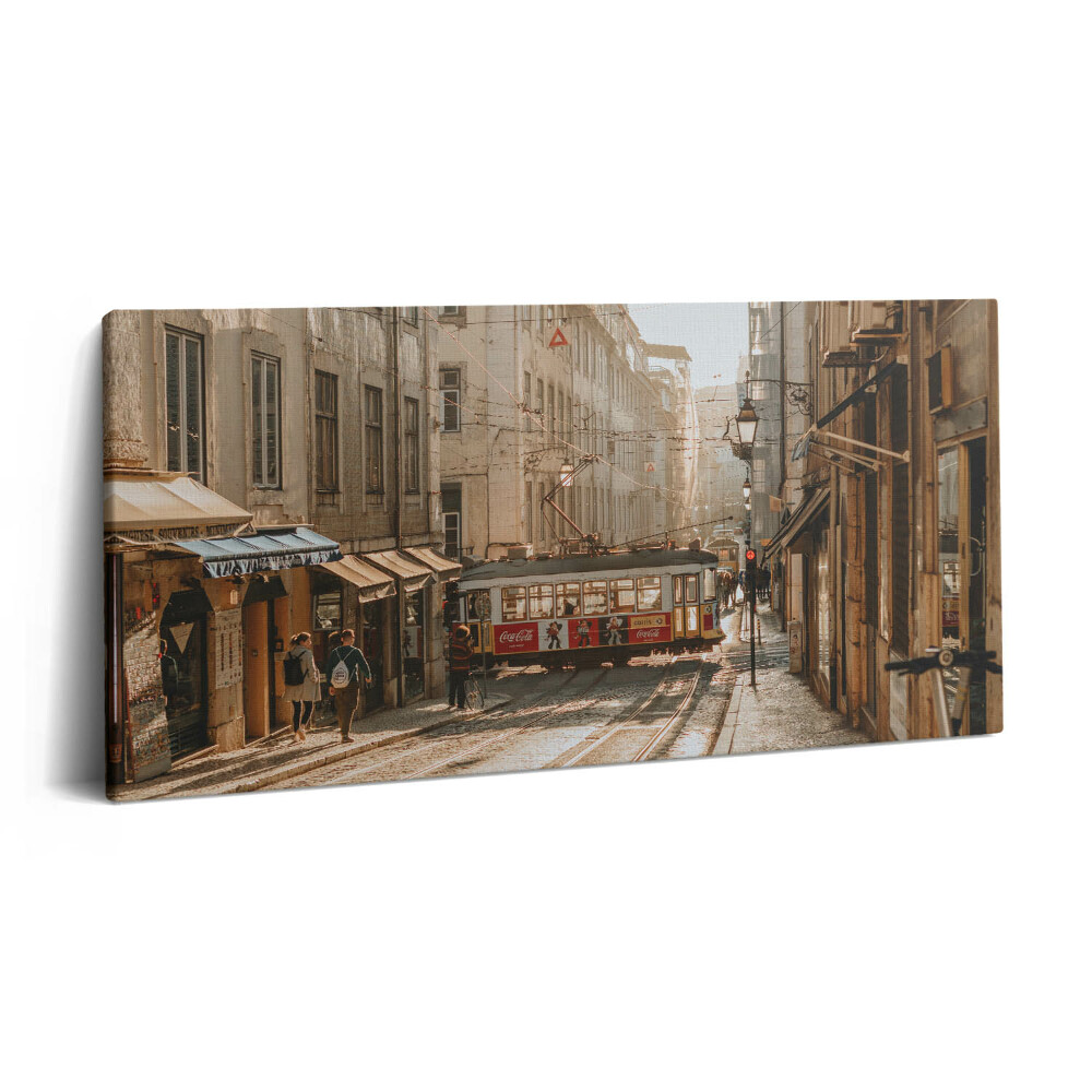 Vászonkép 140x70 Lisszabon és egy villamos látképe