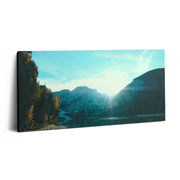 Vászonkép 140x70 Hegy és folyó Lengyelországban