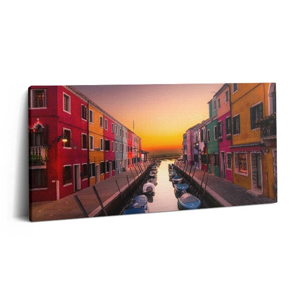 Vászonkép 140x70 Hajók és víz Olaszországban