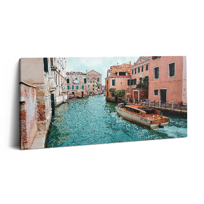 Vászonkép 140x70 Motorcsónak a folyón