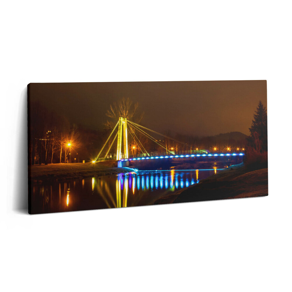 Vászonkép 140x70 Híd a Visztula folyón Ustrońban