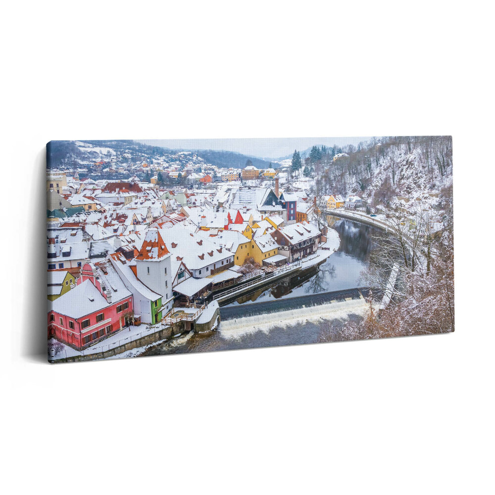 Vászonkép 140x70 Krumlov téli panorámája