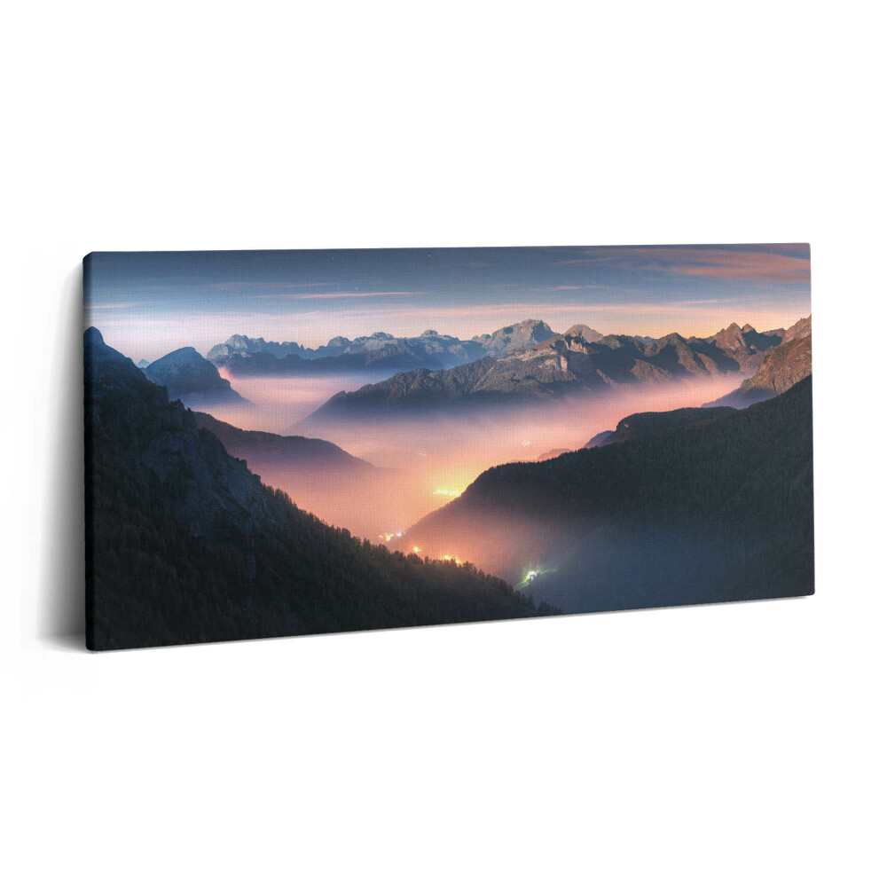 Vászonkép 140x70 Hegycsúcsokból álló tájkép