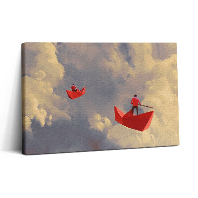 Vászonkép nyomtatás 30x20 Utazás papírhajókkal