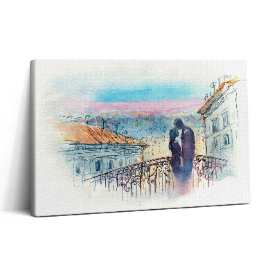 Vászonkép nyomtatás 30x20 Szerelmes párt ábrázoló festmény