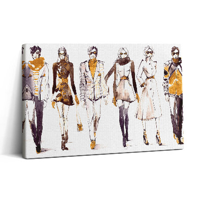 Vászonkép nyomtatás 30x20 Férfi és női divatbemutató illusztrációja