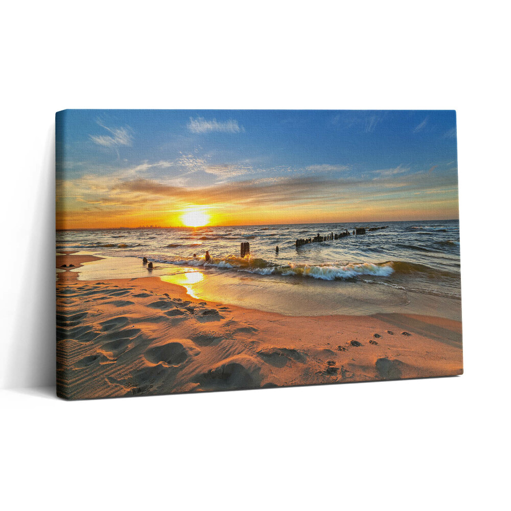 Vászonkép nyomtatás 30x20 Napfelkelte a tengerparton