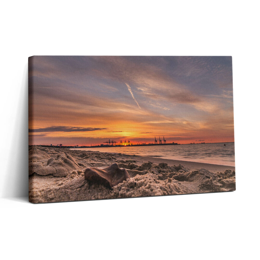 Vászonkép nyomtatás 30x20 Naplemente a tengerparton