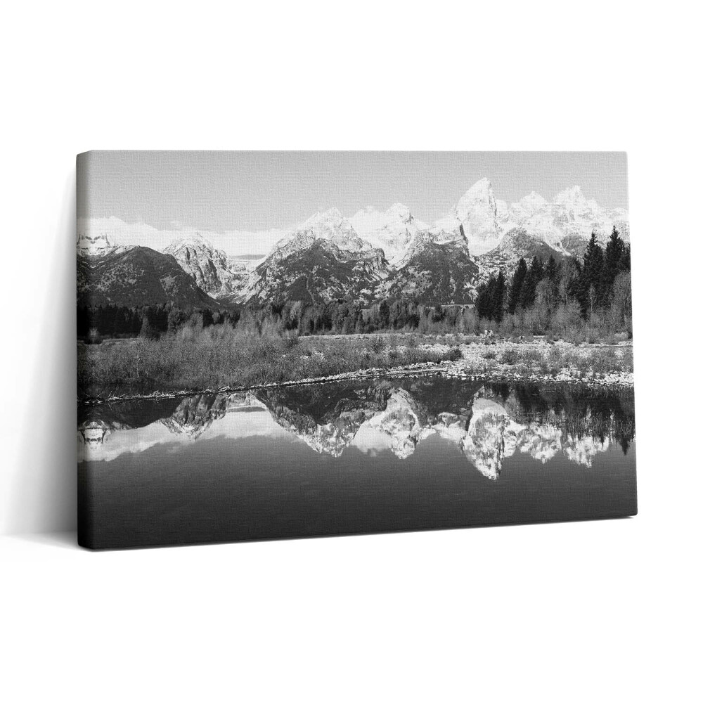 Vászonkép nyomtatás 30x20 Fekete-fehér hegyi táj