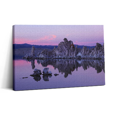 Vászonkép nyomtatás 30x20 A sziklák tükröződése a vízben