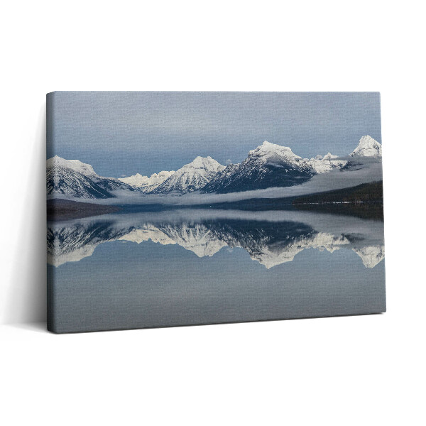 Vászonkép nyomtatás 30x20 Hegyek tükröződése a tóban