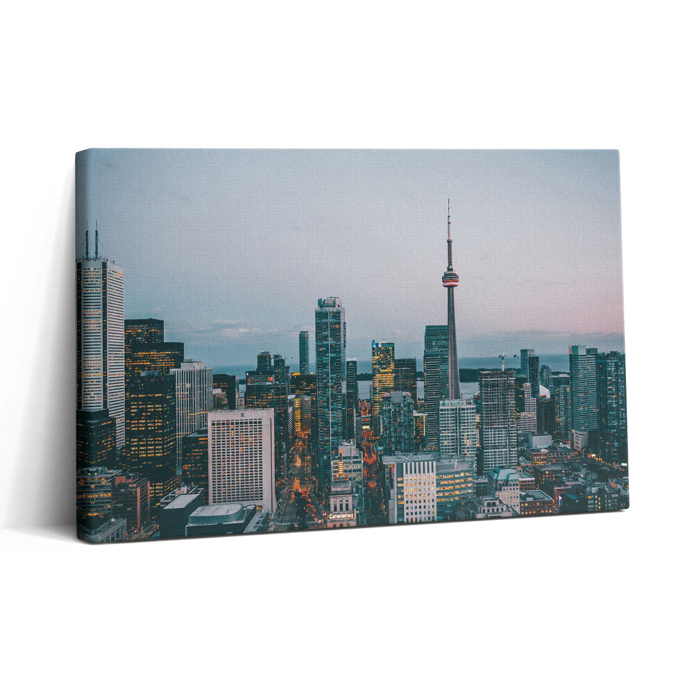 Vászonkép nyomtatás 30x20 Városi panoráma este