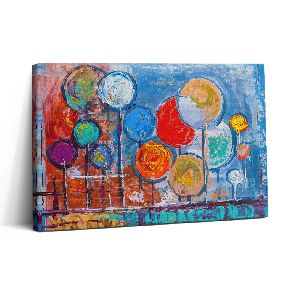 Vászonkép nyomtatás 30x20 Absztrakció - festett színes körök