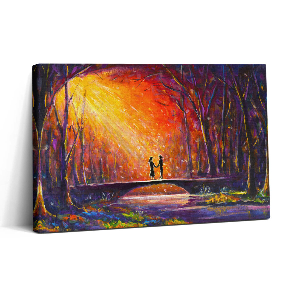 Vászonkép nyomtatás 30x20 Szerelmes pár akvarellel festve