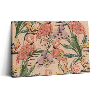 Vászonkép nyomtatás 30x20 Trópusi virágok boho stílusban