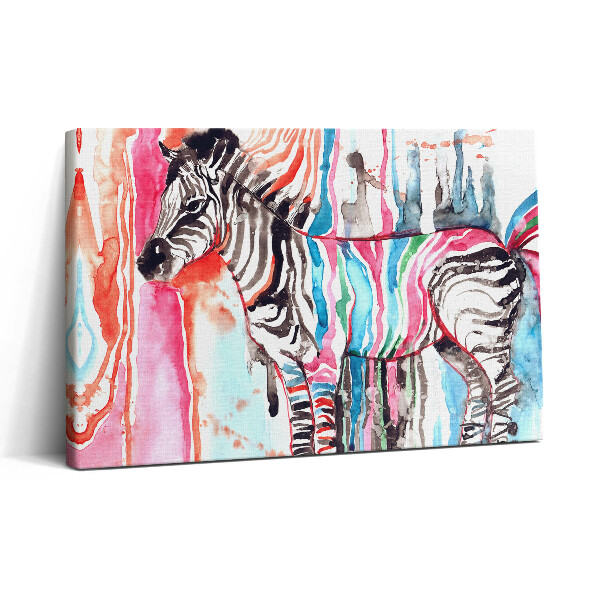 Vászonkép nyomtatás 30x20 Illusztráció állatok színes zebra