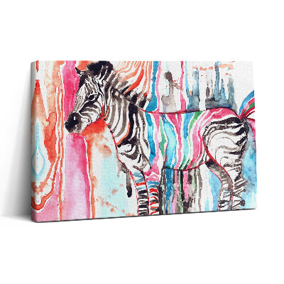 Vászonkép nyomtatás 30x20 Illusztráció állatok színes zebra