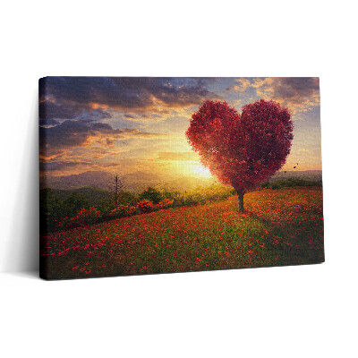 Vászonkép nyomtatás 30x20 Szív alakú szerelemfa