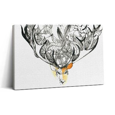 Vászonkép nyomtatás 30x20 Illusztráció az állatokról és a természetről - szarvas