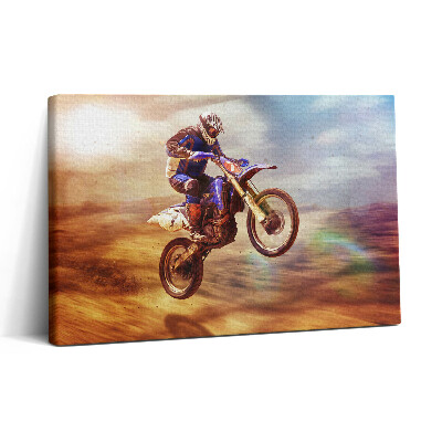 Vászonkép nyomtatás 30x20 Kerékpáros a sivatagban