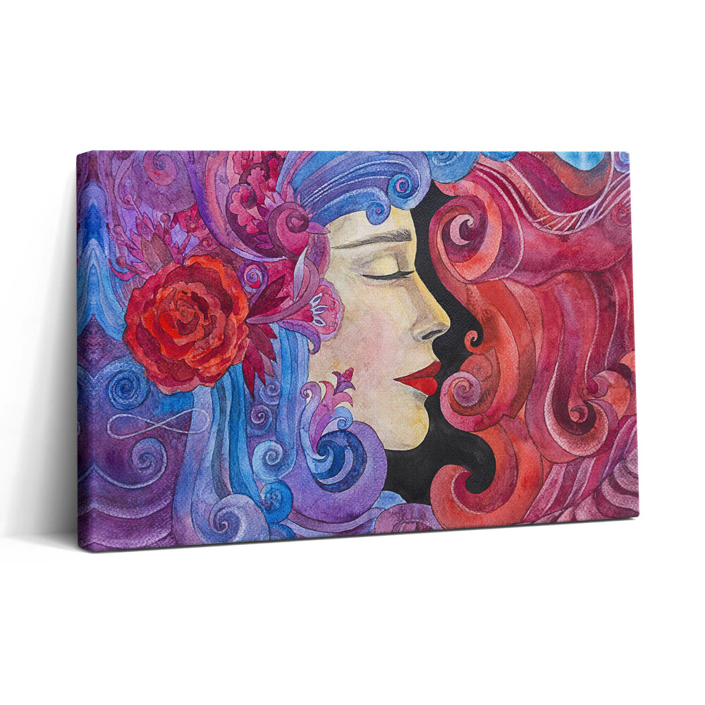 Vászonkép nyomtatás 30x20 Művészet - festett nő