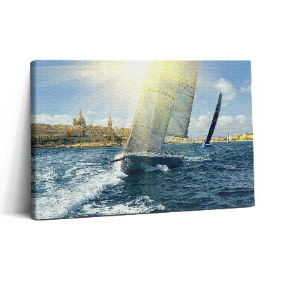 Vászonkép nyomtatás 30x20 Úszó jachtok
