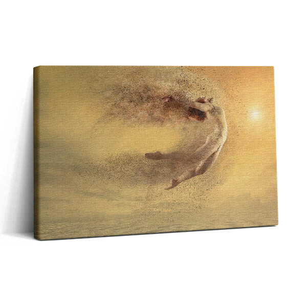 Vászonkép nyomtatás 30x20 Nő dinamikus ugrás sziluett