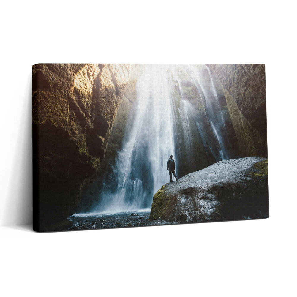 Vászonkép nyomtatás 30x20 A Gljufrabui vízesés látványa