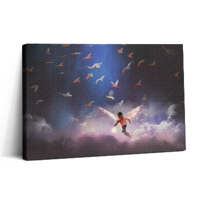 Vászonkép nyomtatás 30x20 Fiú angyalszárnyakkal