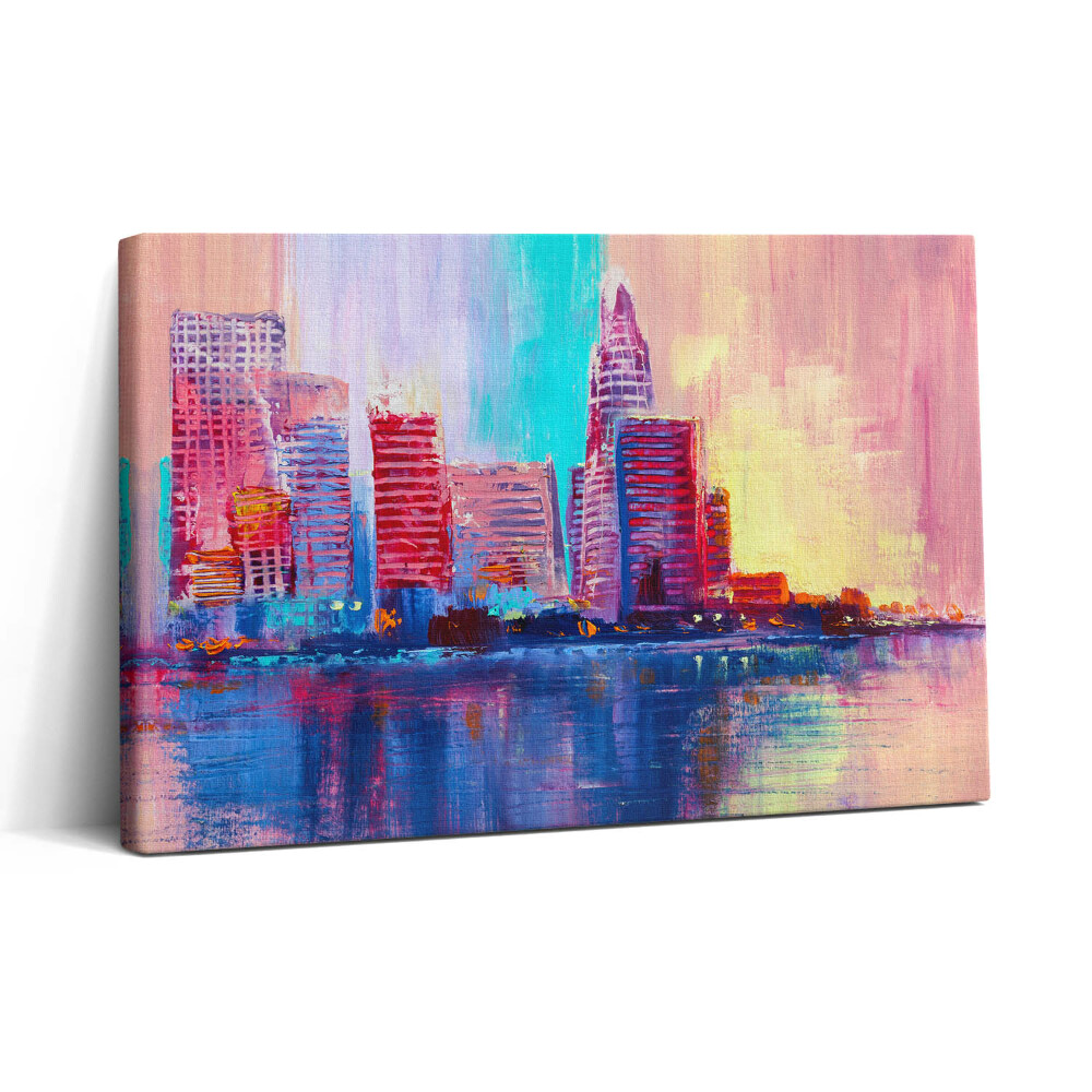 Vászonkép nyomtatás 30x20 Városi felhőkarcolók absztrakciója