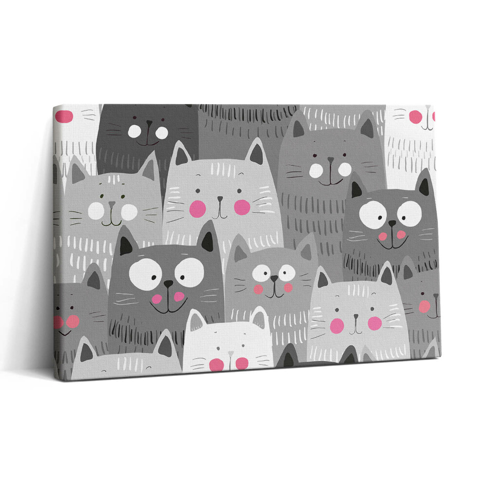 Vászonkép nyomtatás 30x20 Mintázat macskákkal