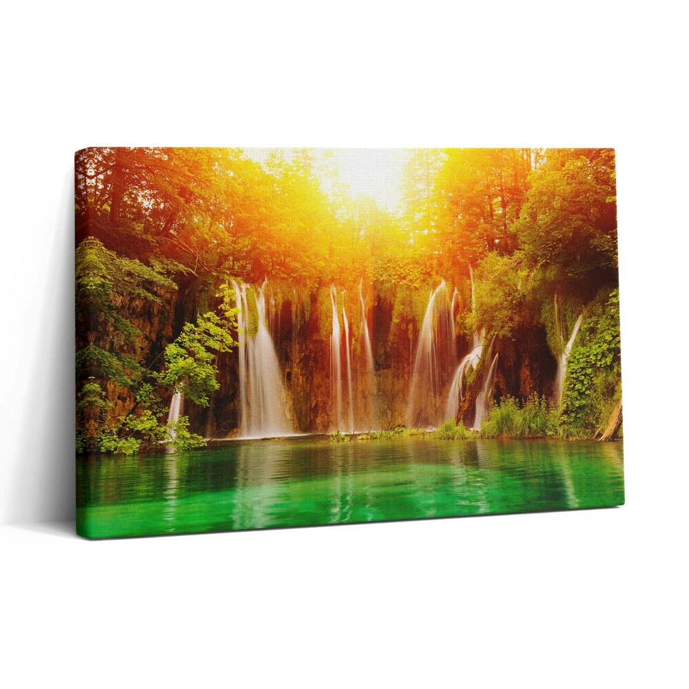 Vászonkép nyomtatás 30x20 Festői kilátás egy vízesésre