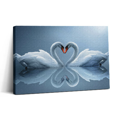 Vászonkép nyomtatás 30x20 Hattyúk a szerelem jeleként