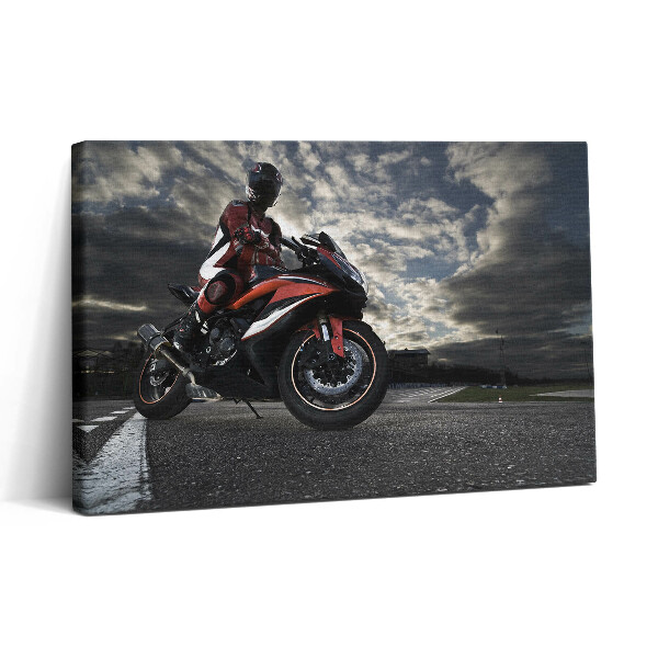 Vászonkép nyomtatás 30x20 Motoros férfi