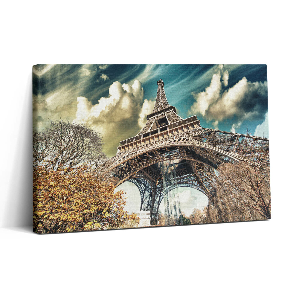 Vászonkép nyomtatás 30x20 Lenyűgöző kilátás az Eiffel-toronyra
