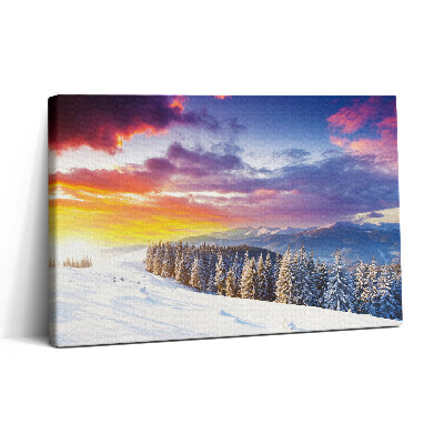 Vászonkép nyomtatás 30x20 Téli hegyi táj