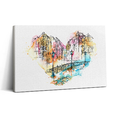 Vászonkép nyomtatás 30x20 Szív alakú építészet