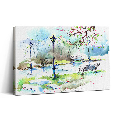 Vászonkép nyomtatás 30x20 Festői látvány a tavaszról egy parkban