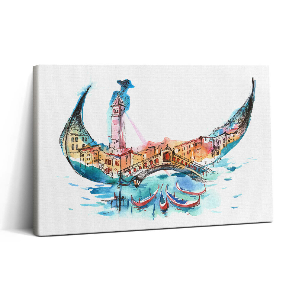 Vászonkép nyomtatás 30x20 Összefoglaló - Olasz gondolák Velencében