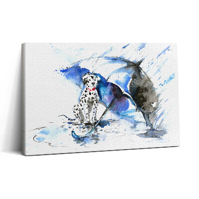 Vászonkép nyomtatás 30x20 Dalmát akvarell egy esernyő alatt