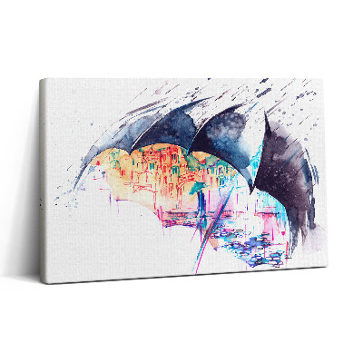 Vászonkép nyomtatás 30x20 Városi esernyő és város