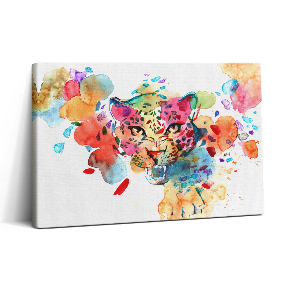 Vászonkép nyomtatás 30x20 Vadmacska Színes absztrakció