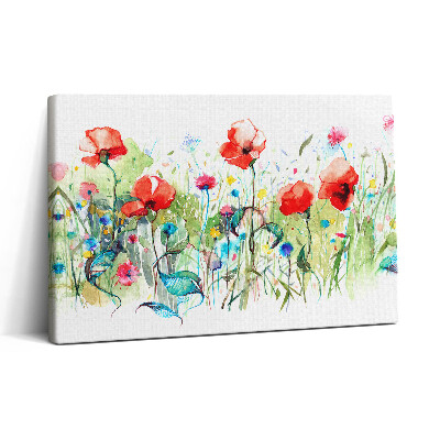 Vászonkép nyomtatás 30x20 Pipacsok egy réten