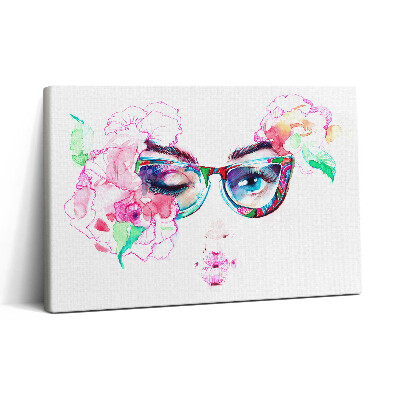 Vászonkép nyomtatás 30x20 Egy szemüveges nő arca