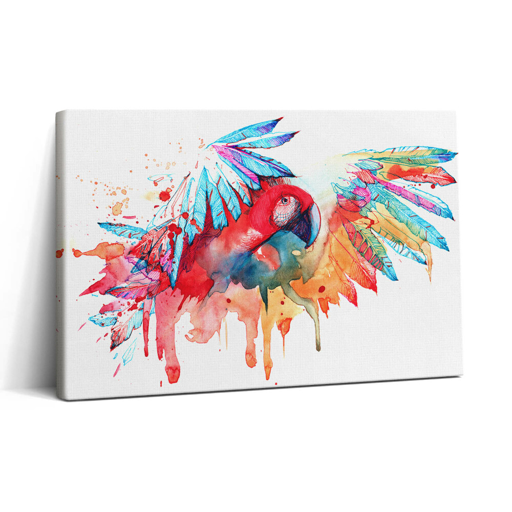 Vászonkép nyomtatás 30x20 Színes piros papagáj