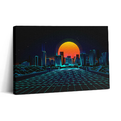 Vászonkép nyomtatás 30x20 A város kiberterülete