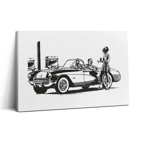 Vászonkép nyomtatás 30x20 Retro autó illusztráció