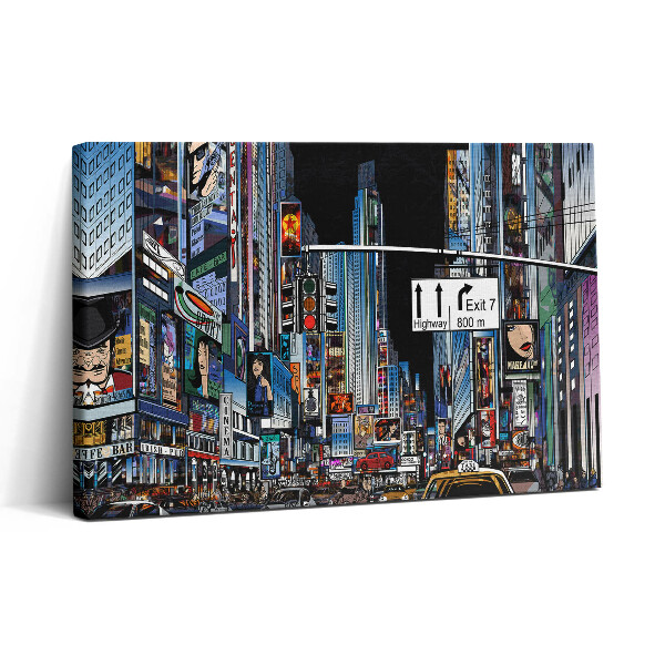 Vászonkép nyomtatás 30x20 New York éjjel