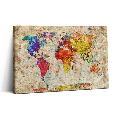 Vászonkép nyomtatás 30x20 Színes világtérkép